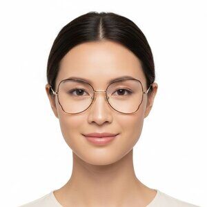Chloé Womens Round/Oval Havana Gold Transparent Fashion Designer Eyewear